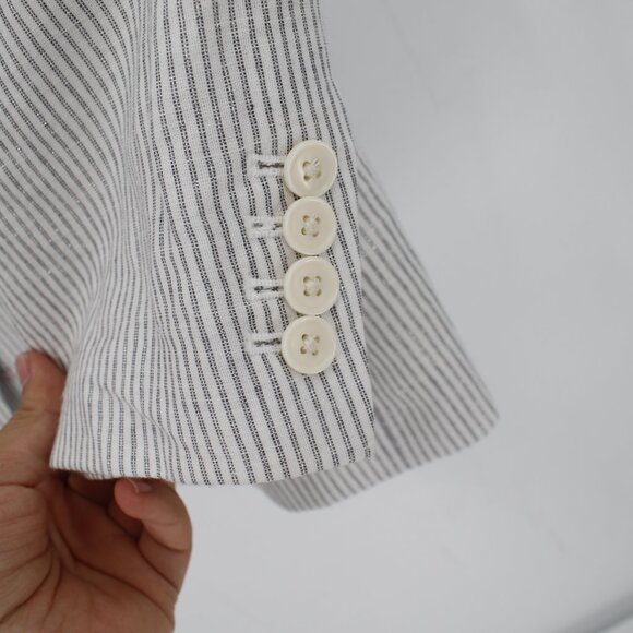 NWT J crew blazer womens 20 Collection tuxedo striped Italian linen metallic - Picture 4 of 15